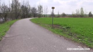 Guarda questo trio bisessuale all'aperto