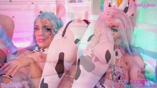 Octokuro e Purple bitch fotte e succhia enormi dildo
